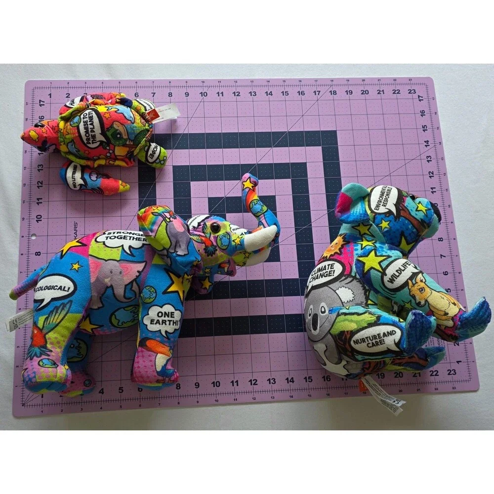 Wild Republic Message From The Planet Plush Lot Elephant Koala Turtle 2022